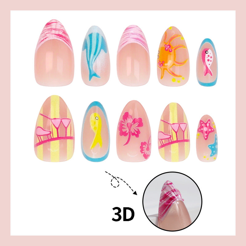 Artificial Nail Set with Maritime Motifs Kalsten