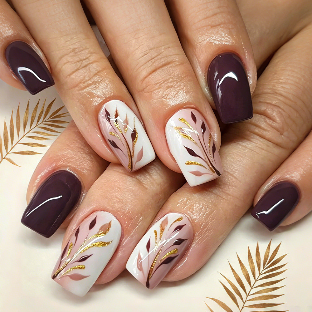 Elegant Botanical Nail Art Press-On Set Kalsten