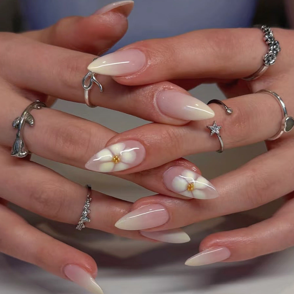 Elegant Floral Press-On Nail Art Kalsten