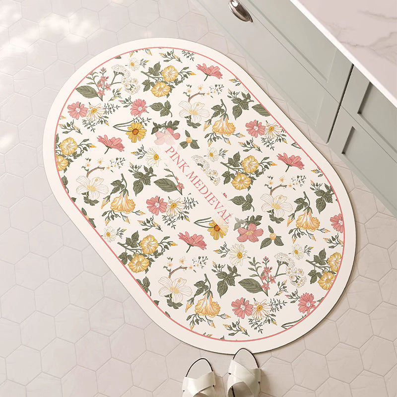 Decorative Floral Bath Mat Kalsten