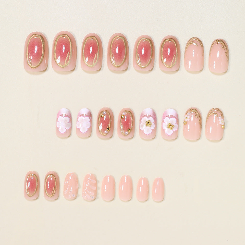 Floral Embellished Press-On Nail Art Set Kalsten