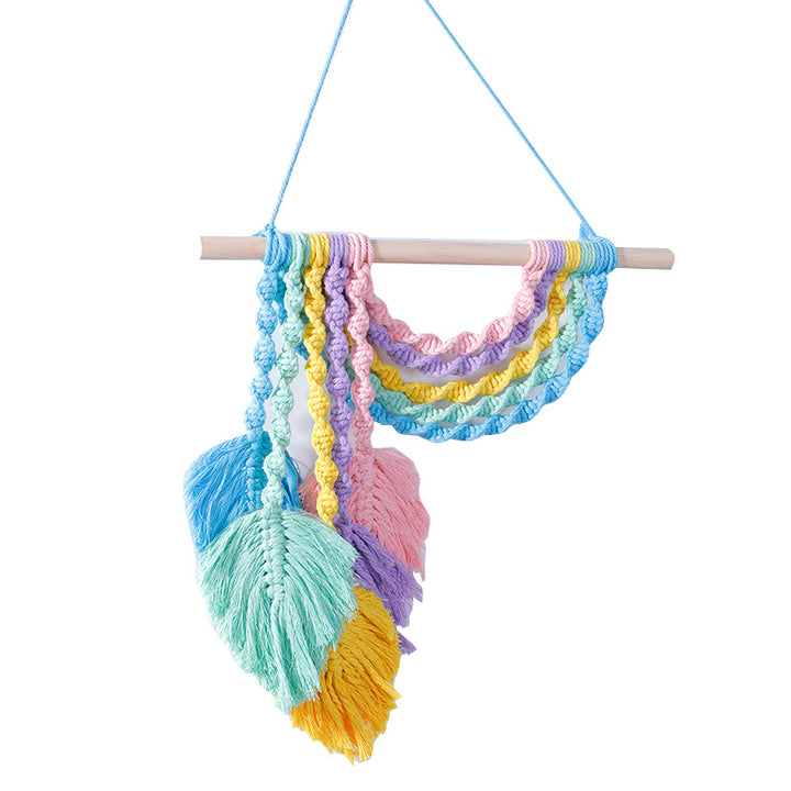 Macramé Wall Decor with Colorful Fringe Kalsten