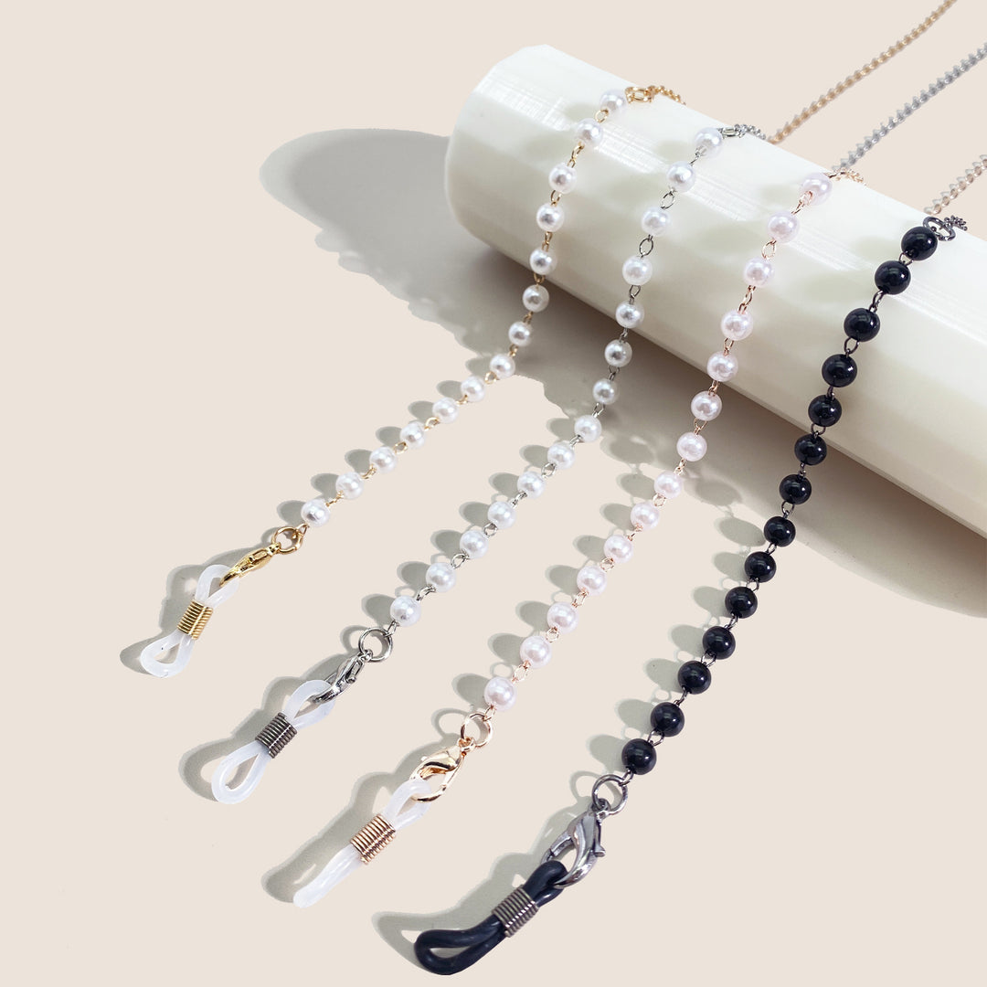 Elegant Pearl-Embellished Eyewear Chain Kalsten
