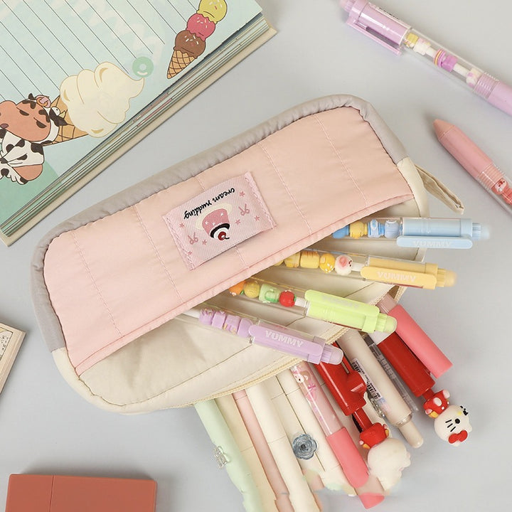 Quilted Multi-Compartment Pencil Organizer