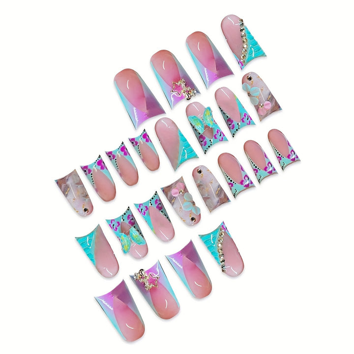 Artistic 3D Floral Press-On Nail Art Kalsten