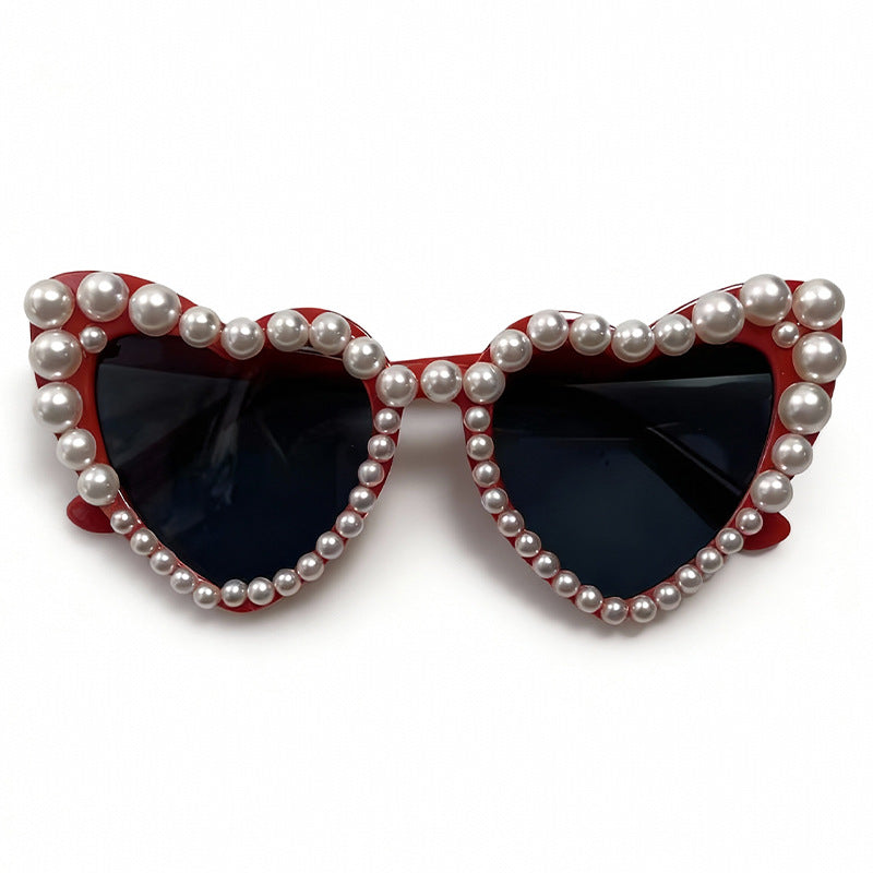 Decorative Pearl-Embellished Cat-Eye Sunglasses Kalsten