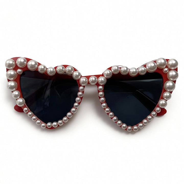 Decorative Pearl-Embellished Cat-Eye Sunglasses Kalsten