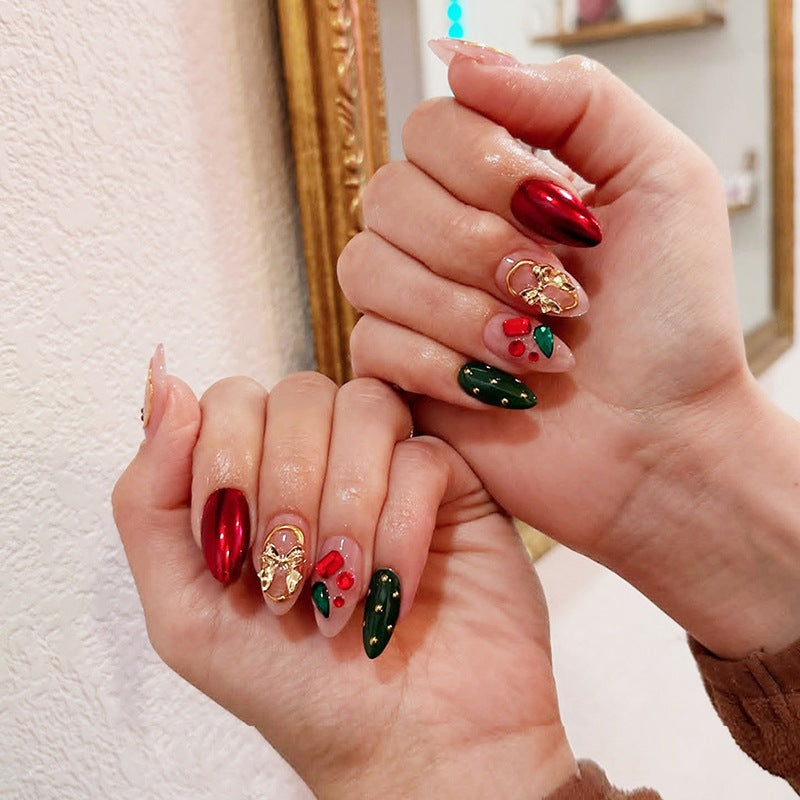 Artificial nail set with luxurious Christmas decoration Kalsten