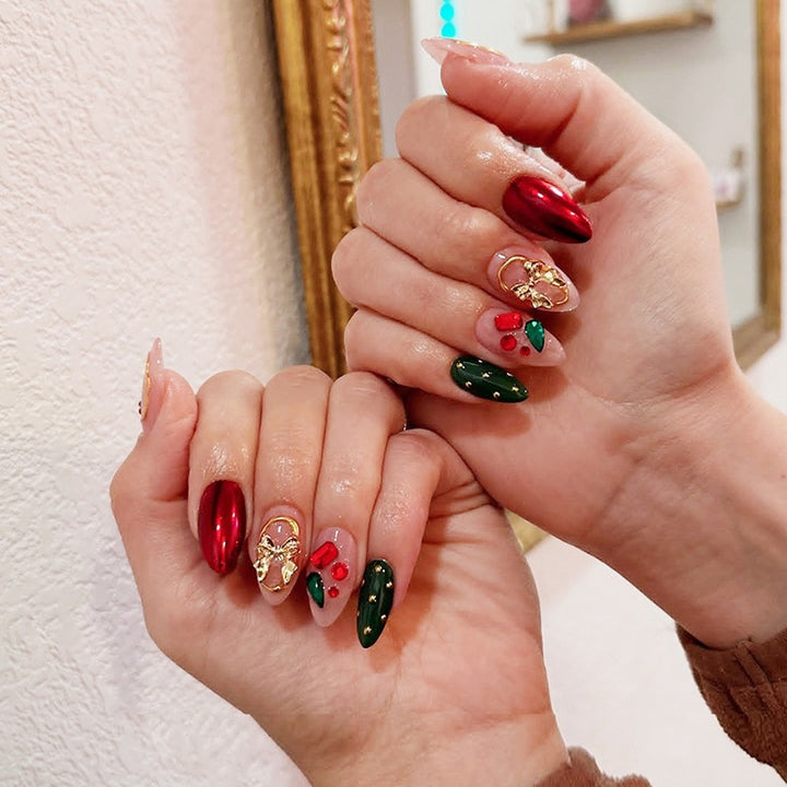 Artificial nail set with luxurious Christmas decoration Kalsten
