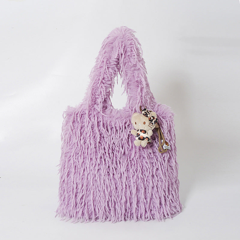 Plush Textured Shopping Tote