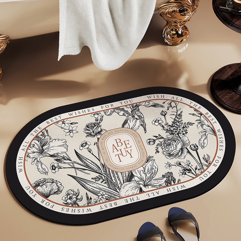 Floral Inspirational Bath Mat