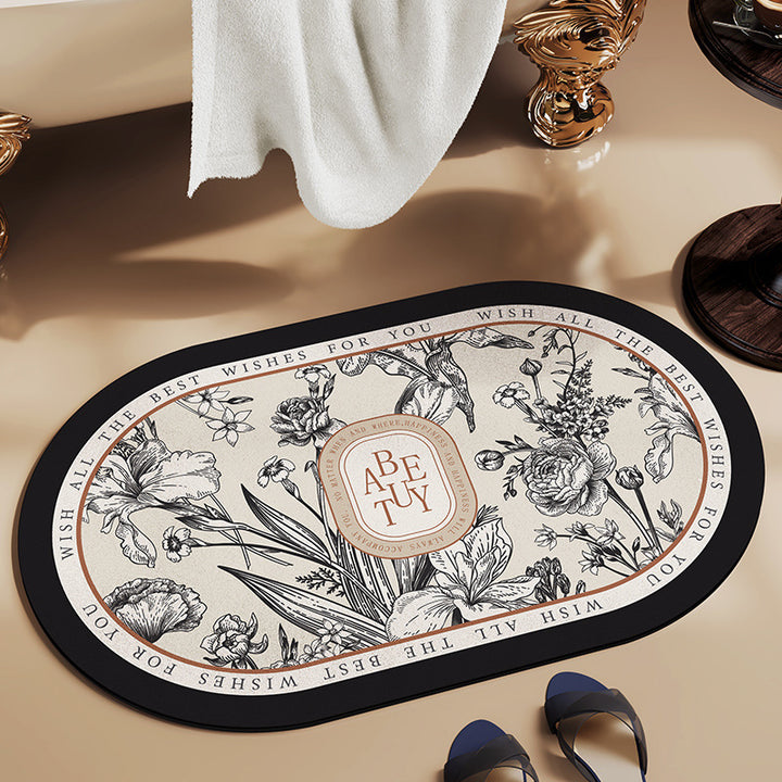 Floral Inspirational Bath Mat