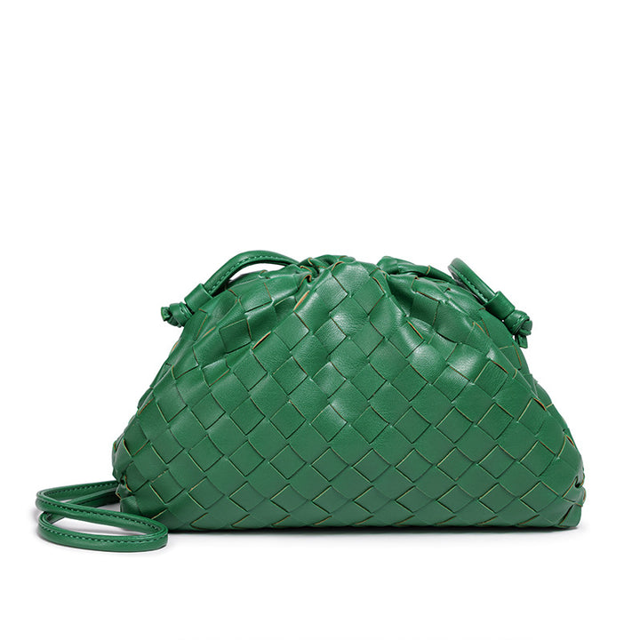 Elegant Woven Leather Bucket Bag Kalsten