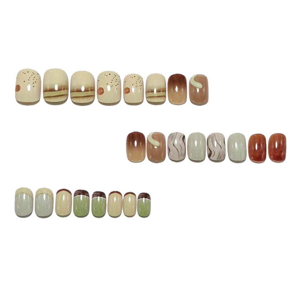Luxury Artificial Nails In Elegant Marble Design Kalsten