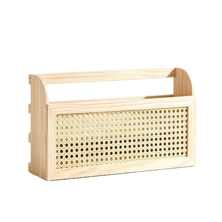 Stylish storage box made of wood and rattan Kalsten