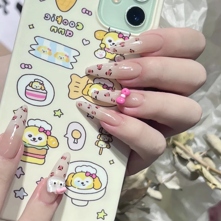 Stylish Press-On Nail Tips with Leopard Design Kalsten