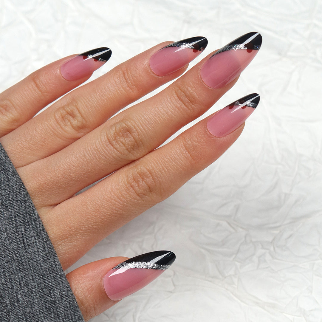 Elegant Stiletto Press-On Nails with Glitter Accents Kalsten