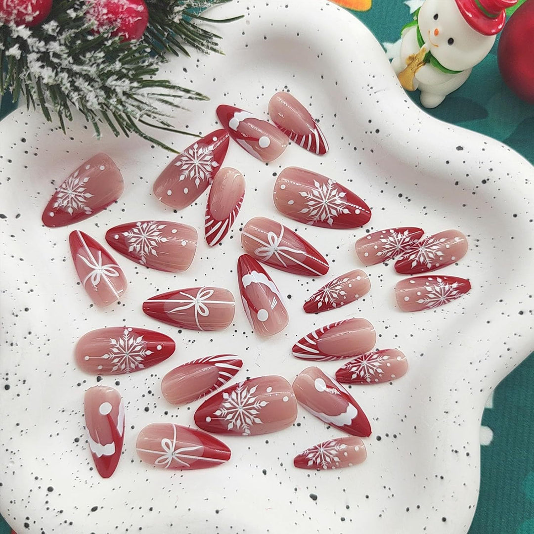 Festive Holiday-Themed Press-On Nail Set Kalsten