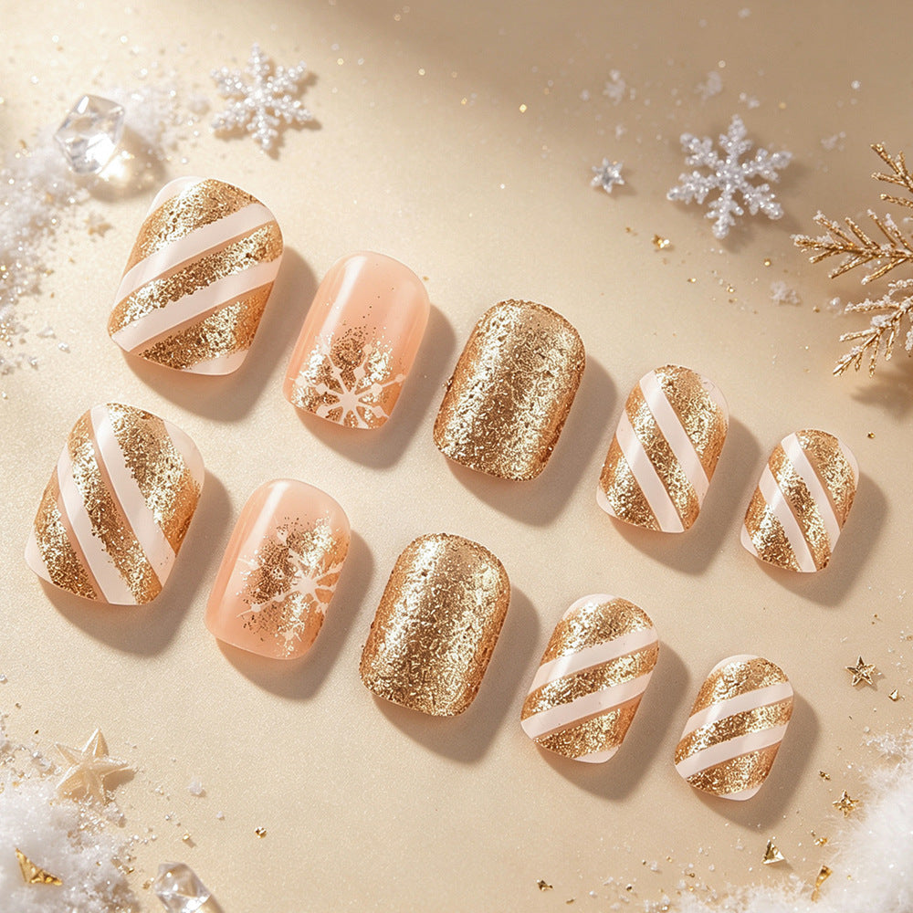 Holiday-Themed Glitter Gel Nail Art Kalsten