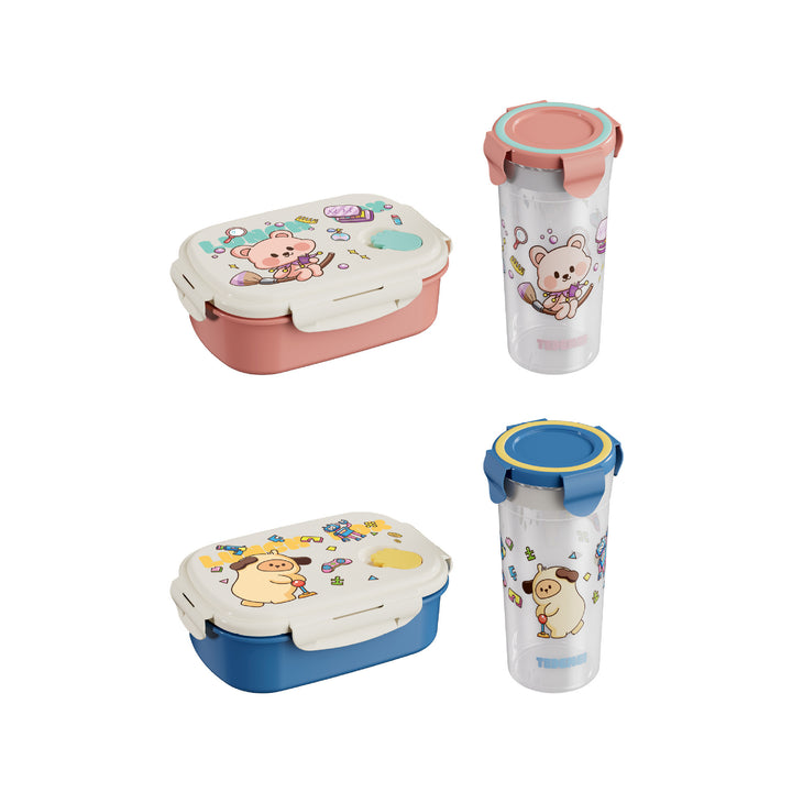 Fun-Themed Cartoon Bento Lunch Box Set