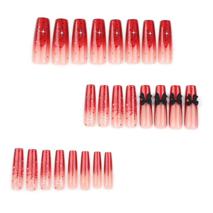 Artificial acrylic nails with glitter and Christmas design Kalsten