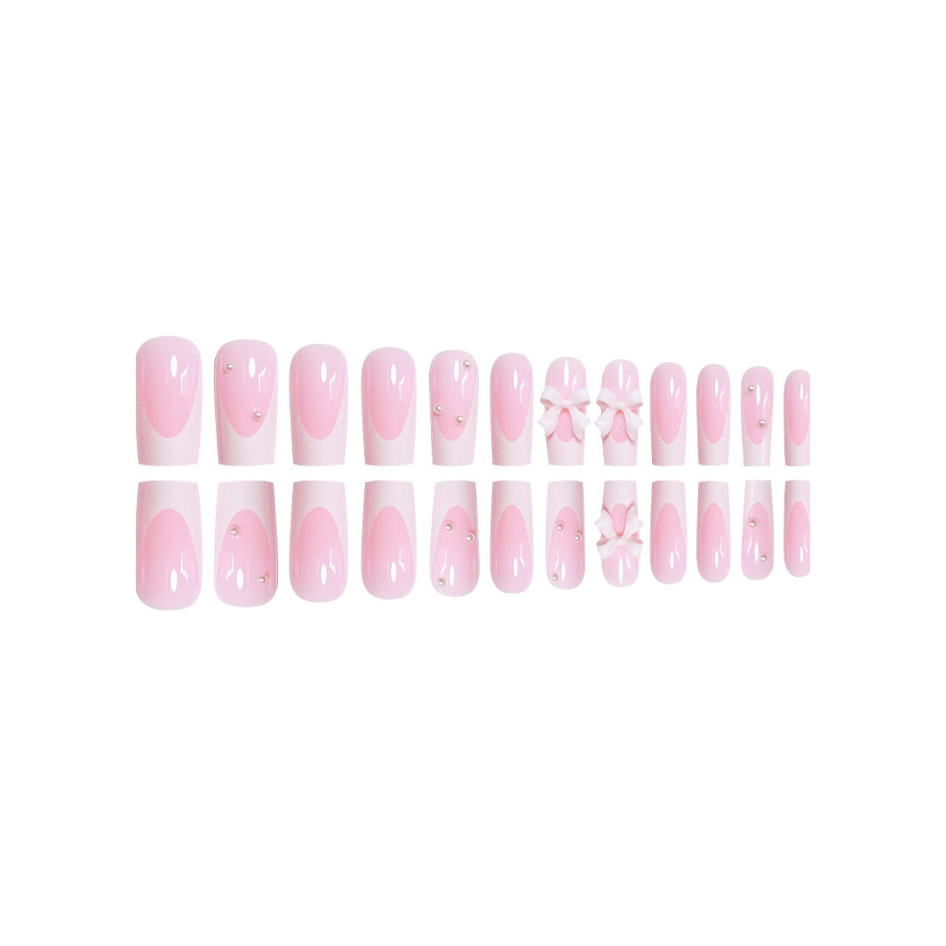 Decorative Press-On Nail Art with Bow Details Kalsten