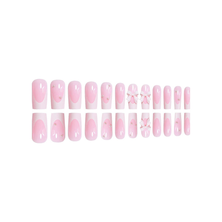 Decorative Press-On Nail Art with Bow Details Kalsten