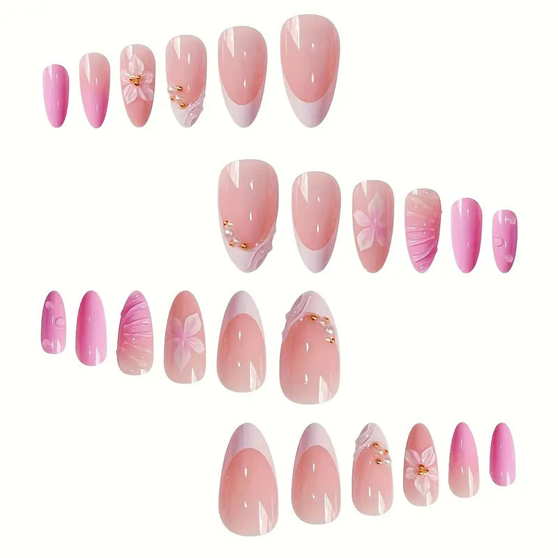 Artistic Floral Design Press-On Nail Set Kalsten