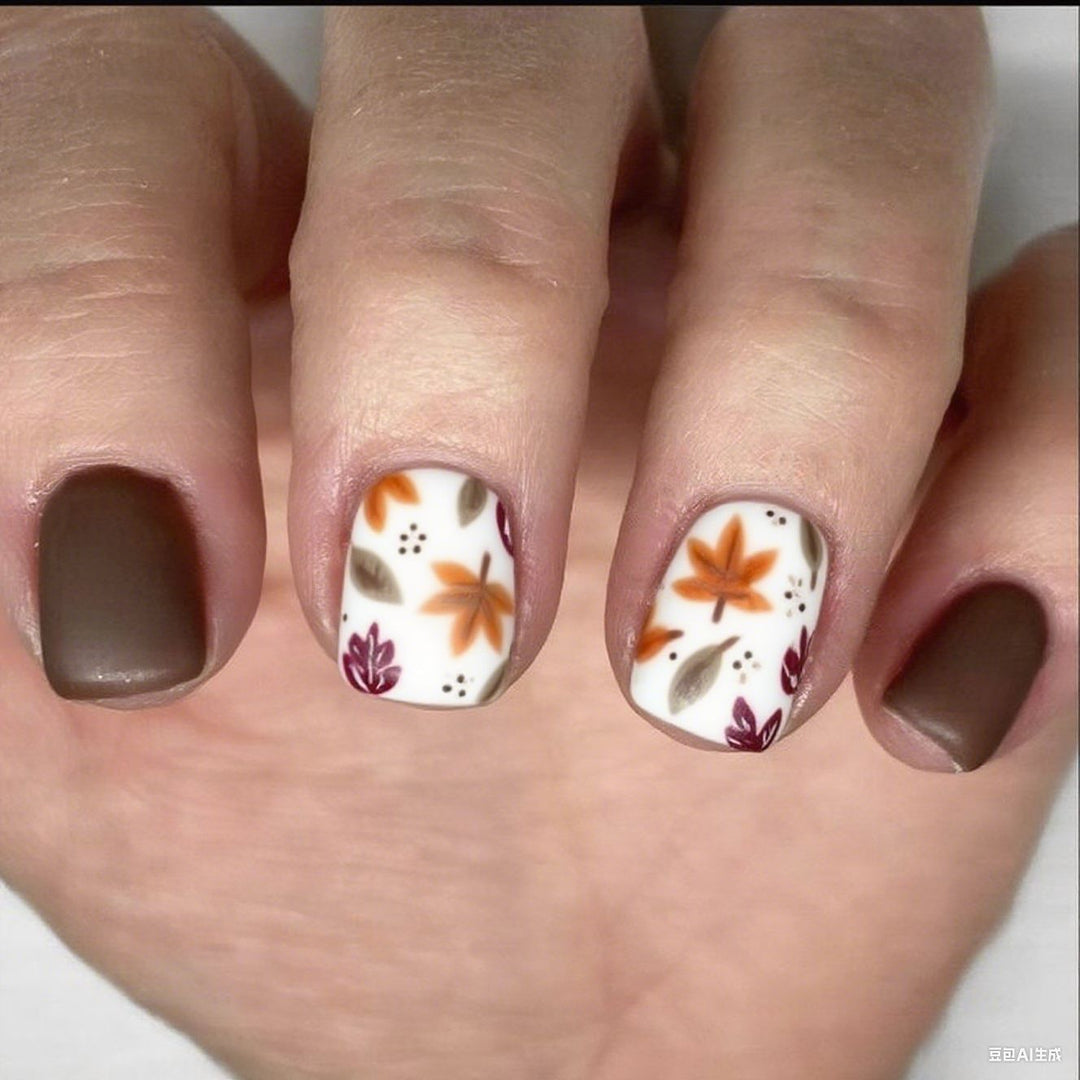 Autumn-Inspired Floral Nail Art Enhancements Kalsten