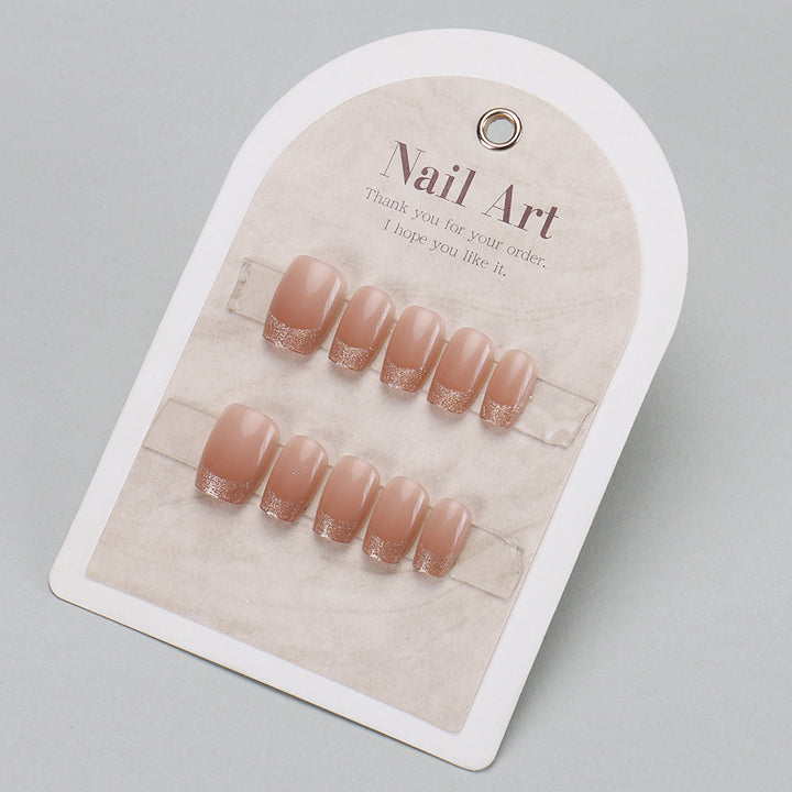 Elegant Press-On Nail Tips with Gold Accents Kalsten
