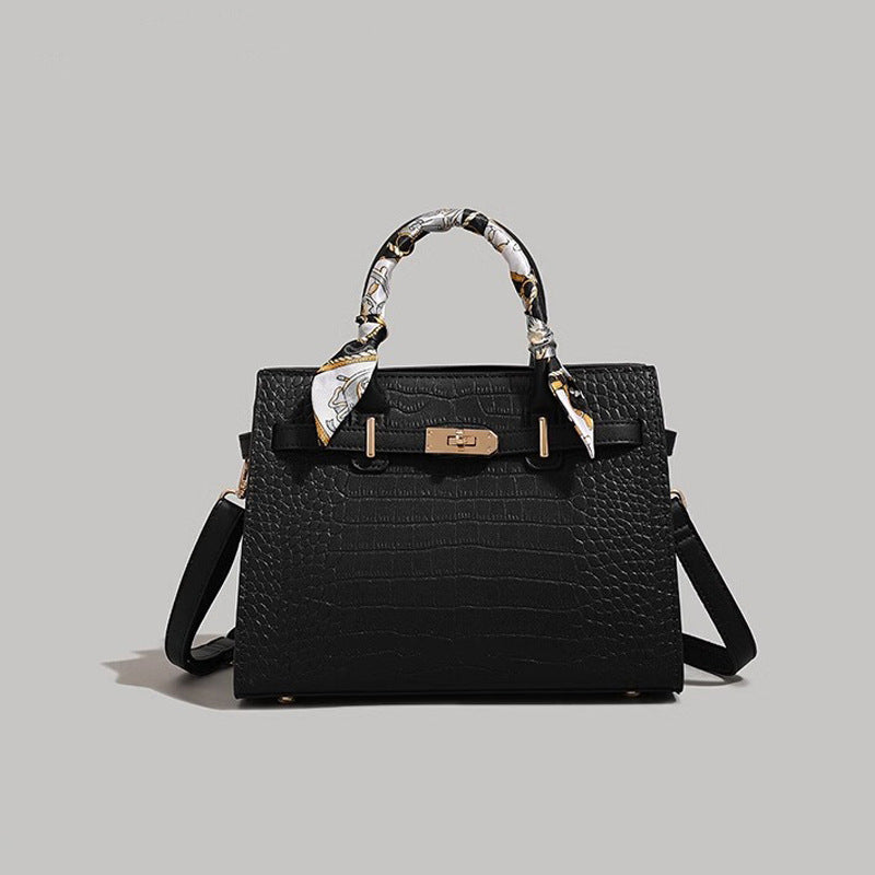 Textured Crocodile-Patterned Handbag Kalsten