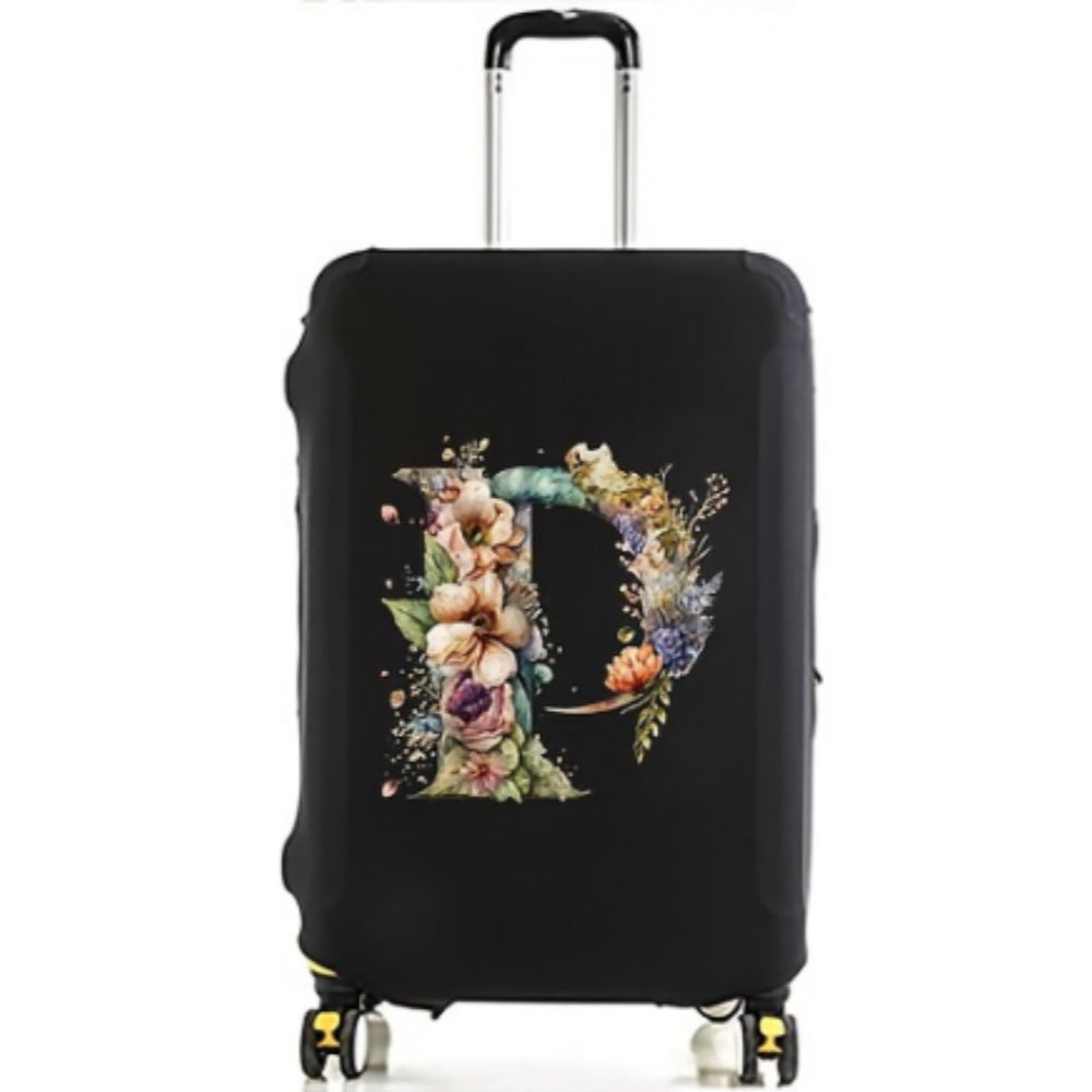 Women's Hard Shell Suitcase with Floral Initial Design Kalsten