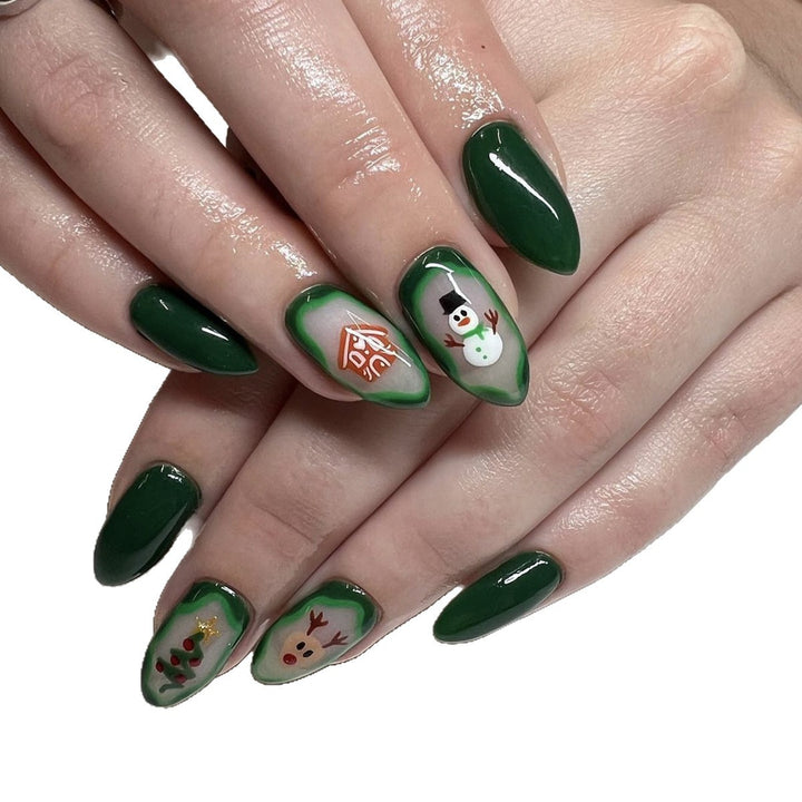 Creative nail set with festive Christmas motifs and shine Kalsten