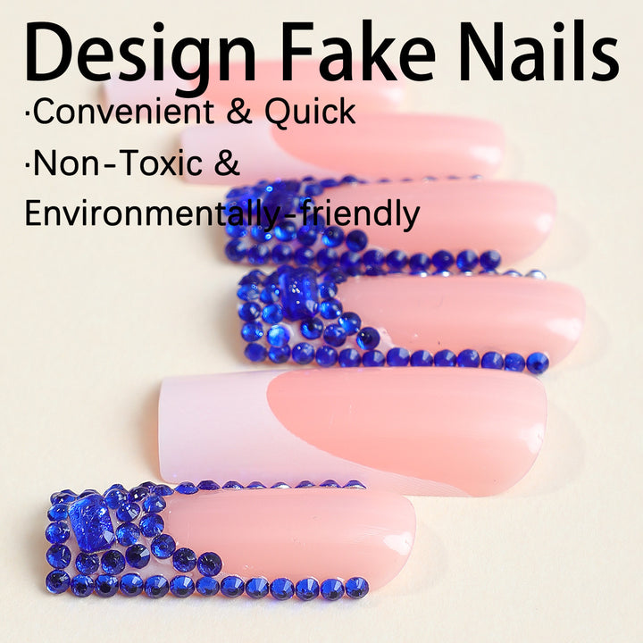 Luxury Artificial Nail Set with Sparkling Crystal Decorations Kalsten