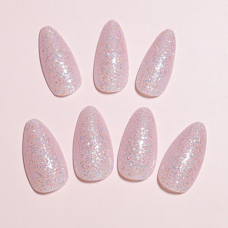 Glittery Almond-Shaped Press-On Nails Set Kalsten