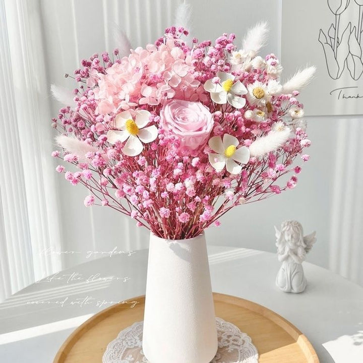 Dried Floral Bouquet with Elegant Yellow Accents
