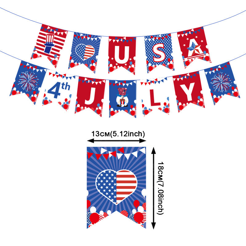 Unisex paper star-shaped tag with USA motif and jute cord Kalsten