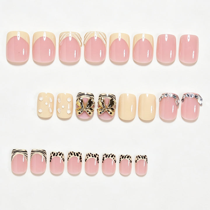 Artistic Press-On Nail Art Set with Decorative Accents Kalsten