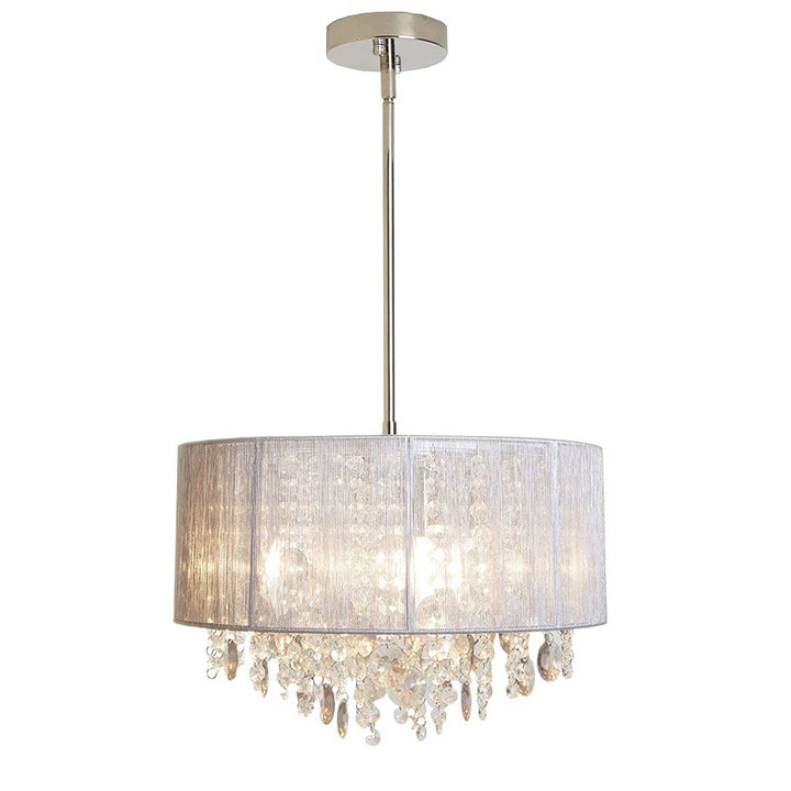 Elegant Crystal Drum Flush Mount Light