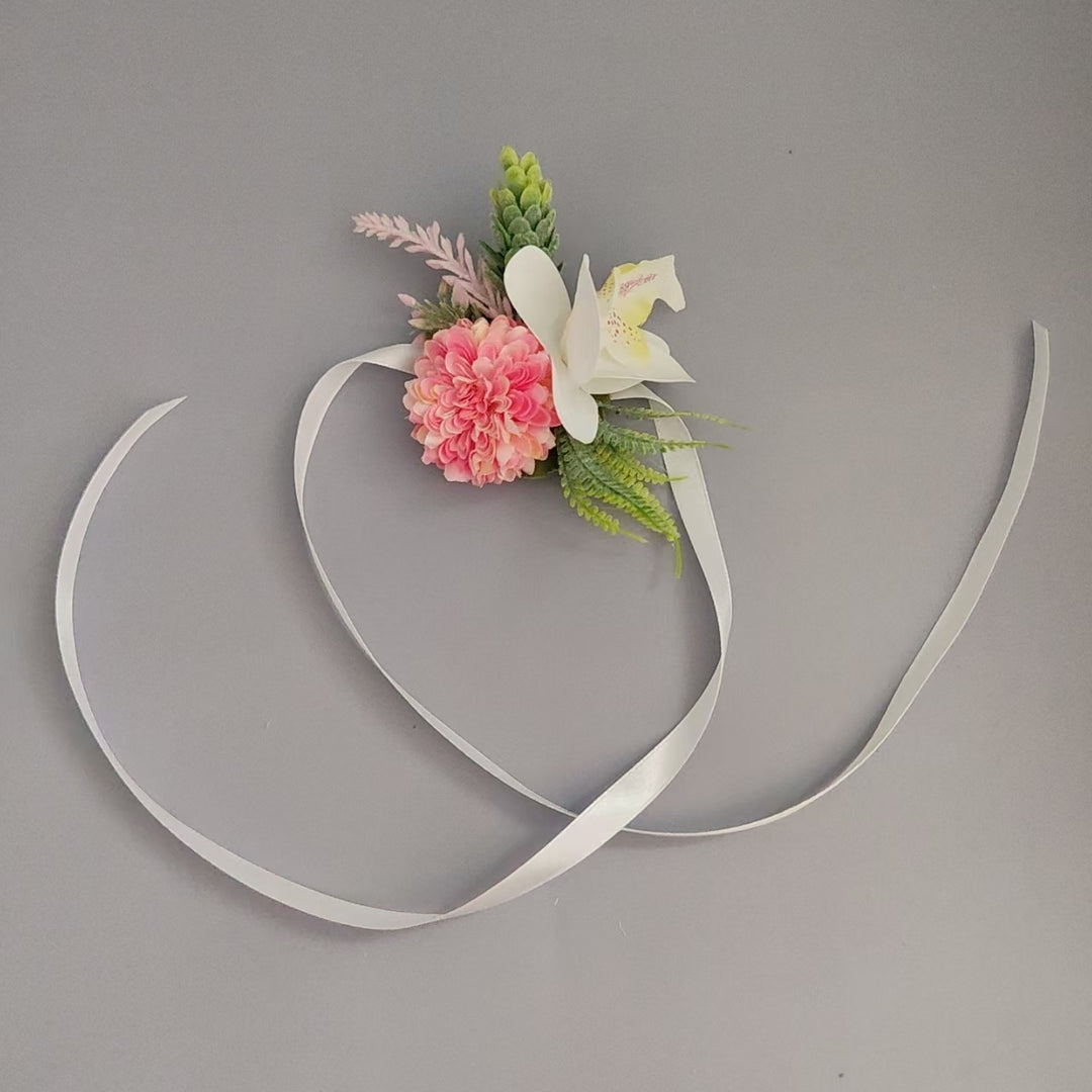Floral Corsage with Satin Ribbon