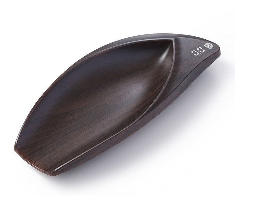 Digital Leaf-Shaped Wooden Weighing Dish