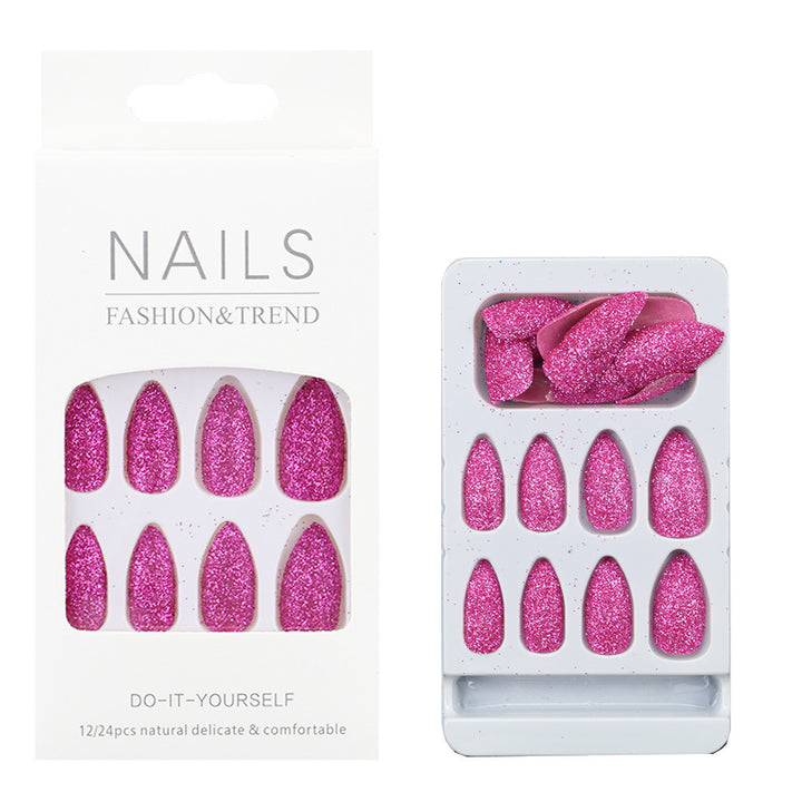 Glittering Almond-Shaped Press-On Nail Tips Kalsten