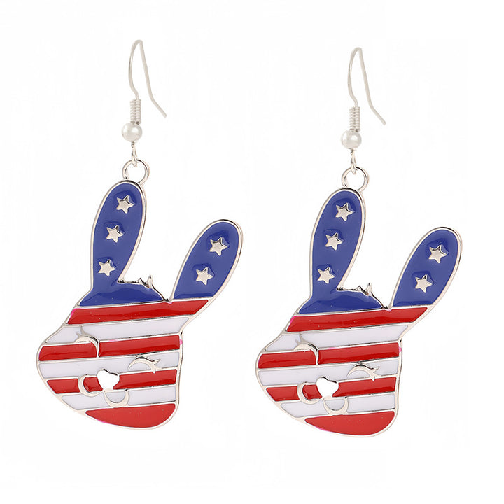 Women's nan patriotic horseshoe enamel dangle earrings with star-accented design and fishhook findings Kalsten