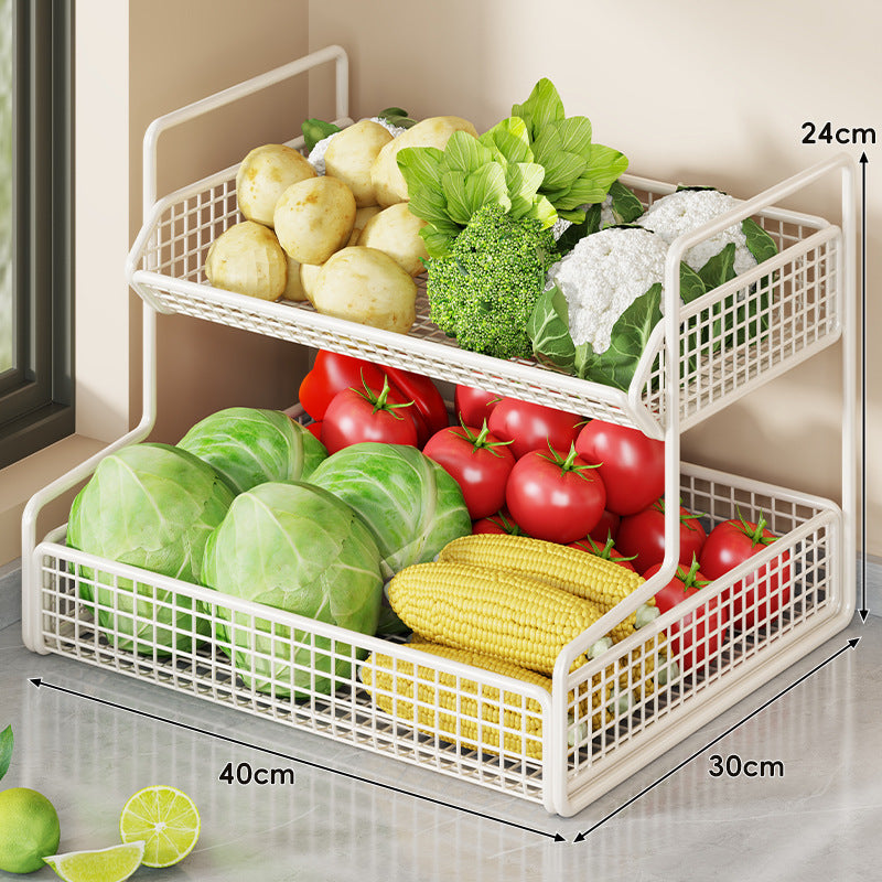 Multi-Tier Wire Mesh Kitchen Pantry Storage Organizer Rack