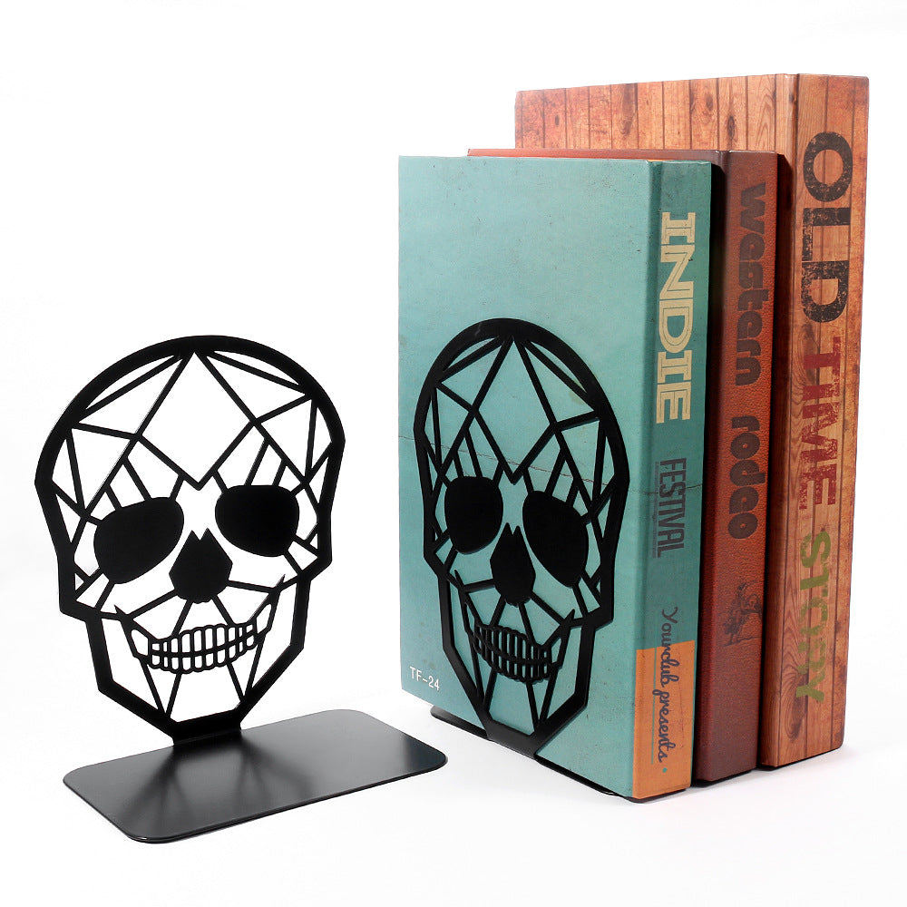 Artistic Skull-Themed Bookends