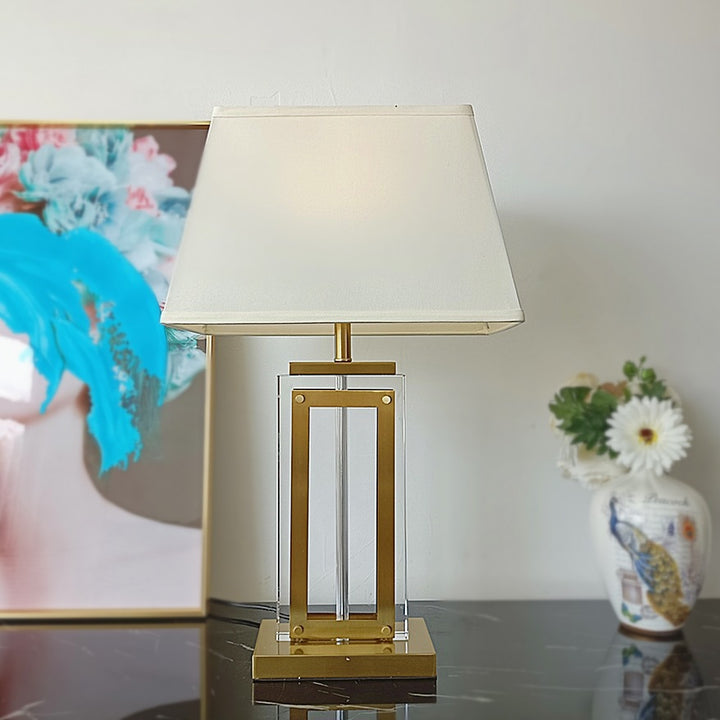 Elegant Table Lamp with Geometric Design