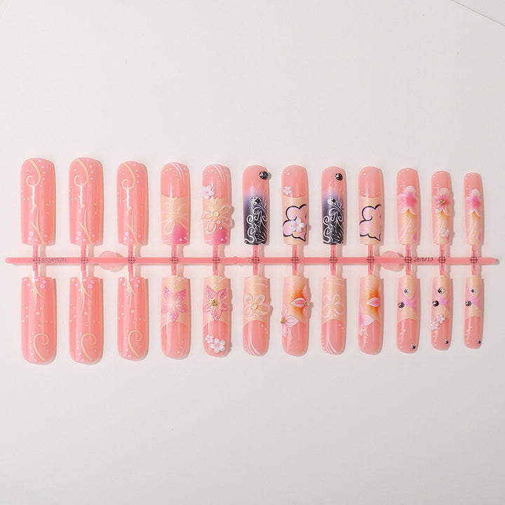 Floral Themed Press-On Nail Art Set Kalsten