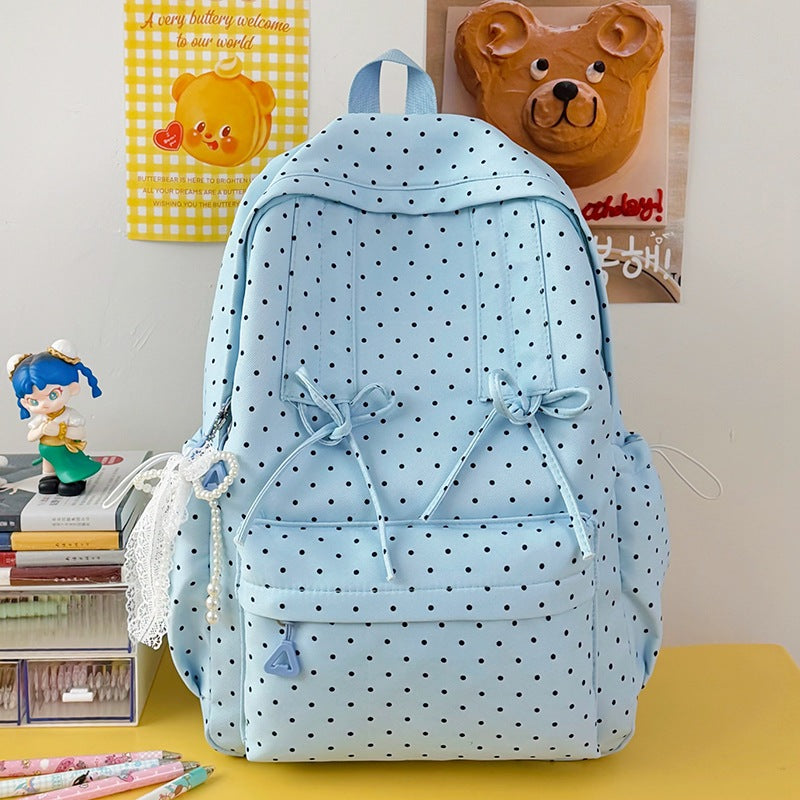 Stylish Polka Dot Patterned School Backpack Kalsten