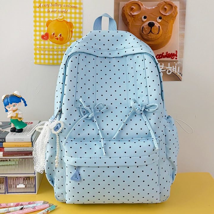 Stylish Polka Dot Patterned School Backpack Kalsten