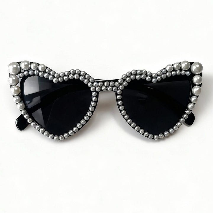 Heart-Shaped Pearl-Detail Sunglasses Kalsten